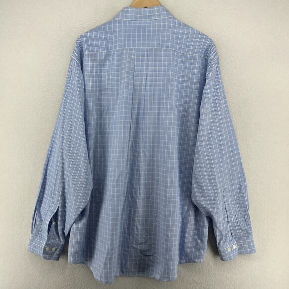 BROOKS BROTHERS Shirt Mens XL Gingham Check Non Iron Original Polo Cotton Blue - Picture 4 of 13